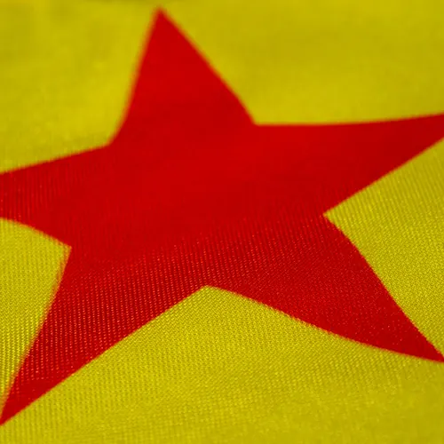 Detalhe das cores da bandeira do Acre no tecido