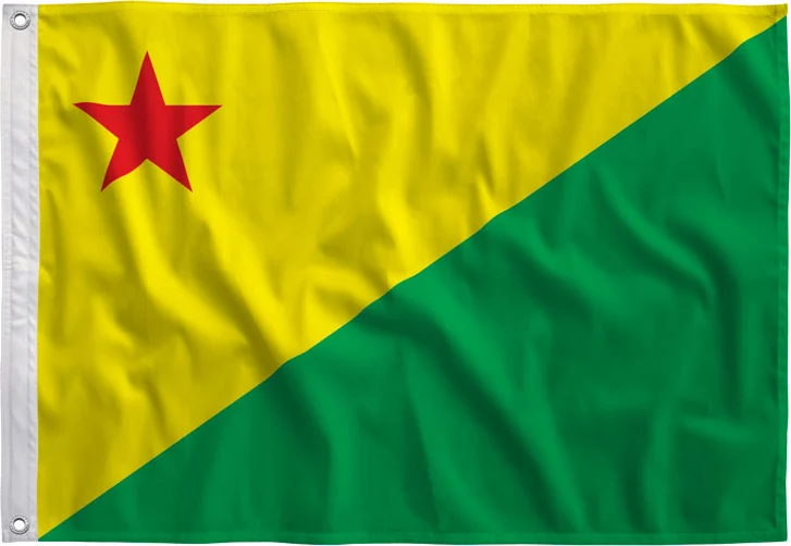 Bandeira do Acre estampada, vista de frente