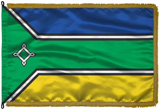 Bandeira do Amapá em cetim com franja dourada