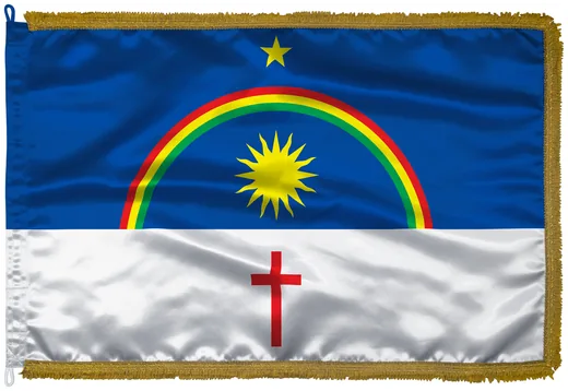 Bandeira de Pernambuco em cetim com franja dourada