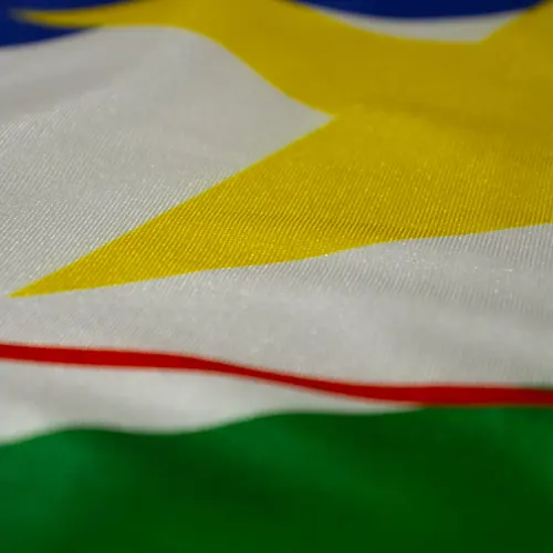 Detalhe do caimento da bandeira de Roraima