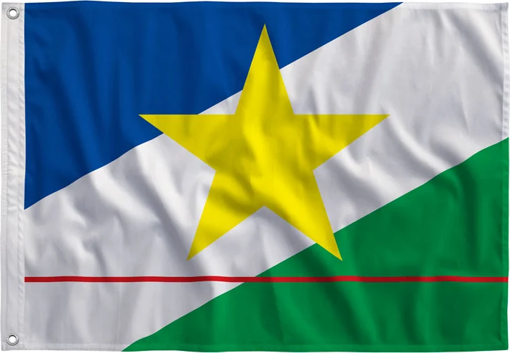 Bandeira de Roraima estampada, vista de frente