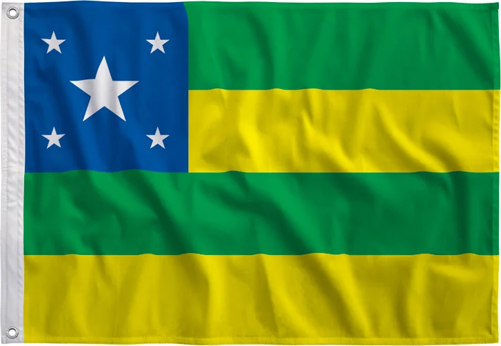 Bandeira de Sergipe estampada, vista de frente